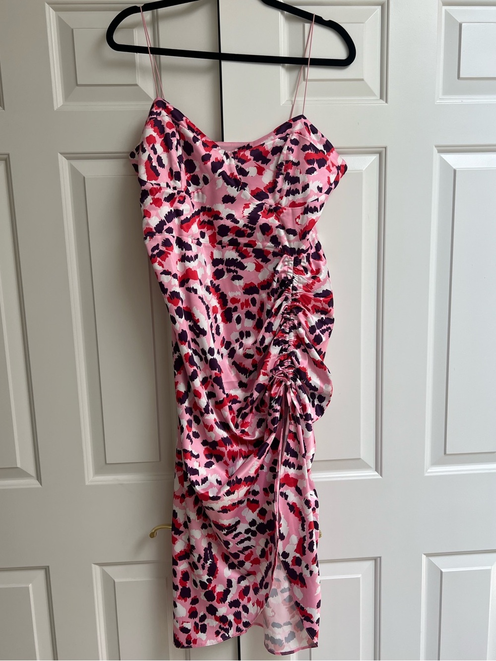 ASOS Design Pink Multicolor Leopard Print Slip Dress